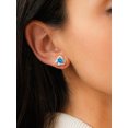 thumbnail image 3 of Suplight 925 Sterling Silver Love Shape Knot Birthstone Stud Earrings for Women Gifts Sparkle Round Cut, 3 of 9
