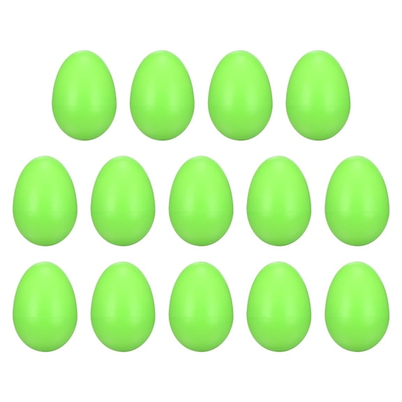 Uxcell 14 Pcs Egg Shakers, Plastic Musical Eggs Maracas Hand Percussion Instruments for DIY Painting Music Learning Easter Party Performance, Green
