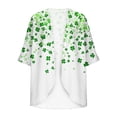 thumbnail image 5 of Cavosen Saint Patrick Day Dressy Cardigans for Women Green Kimonos Shamrock Print Holiday Open Front Cardigan 3/4 Sleeve Lightweight Festival Sweaters Summer Vacation Outwear S, 5 of 5