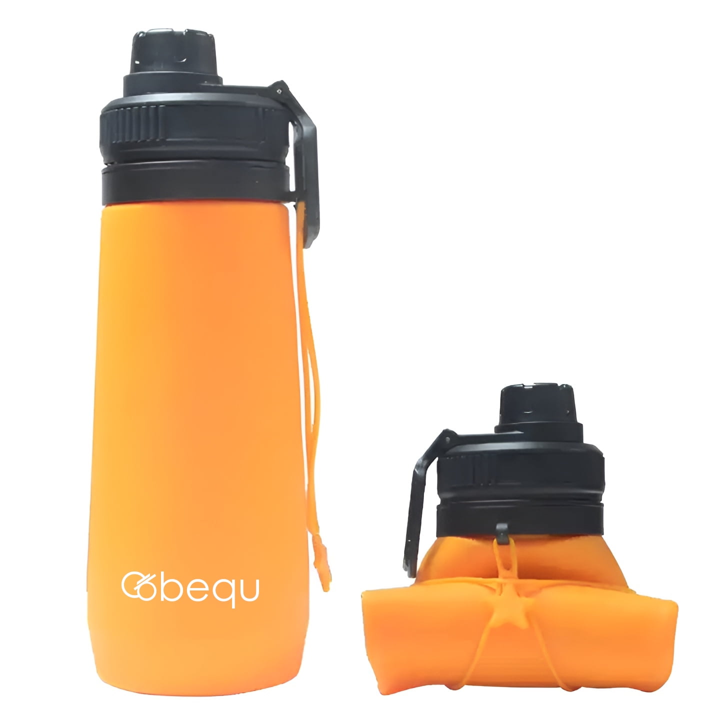 BEQU 750ml/25 Fl Oz Foldable Silicone Water Bottle, Reusable, BPA Free, Dishwasher-Safe, Sports bottle for Travel Gym Camping Hiking, Portable, Leak Proof (3PK MC2)