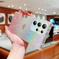 thumbnail image 4 of for Samsung Galaxy S23 Ultra Case, Iridescent Holographic Gradient Bling Glitter Clear Phone Case with Camera Lens Cover Soft Shockproof Cute Heart S23 Ultra Case for Women Girls 6.8" (Pink Heart), 4 of 10