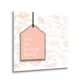 thumbnail image 2 of You Are So Very Loved Peach Tag Floral 24 x 24 Glass Wall Hanging Sign, 2 of 4