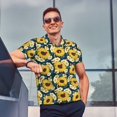 thumbnail image 3 of Kdxio Sunflowers Print Men's Short Sleeve Polo Shirt,Midweight Men's Shirt, 3 of 6