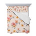 thumbnail image 7 of Quilts King Size Bedding Set, Spring Flowers Lightweight Quilted Comforter, Yellow Pink Floral Pastoral Botanical Soft Reversible Bedspread Coverlet with Pillow Covers for All Season, 96" x 106", 7 of 7