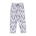 thumbnail image 4 of Goofa Lavender Flowers Printed Soft Pajama Pants for Women, Wide Leg Comfy Casual Lounge Yoga Pants-Large, 4 of 9