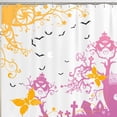 thumbnail image 1 of Whimsical Halloween Shower Curtain - Spooky Trees, Bats & Pumpkins, 1 of 5