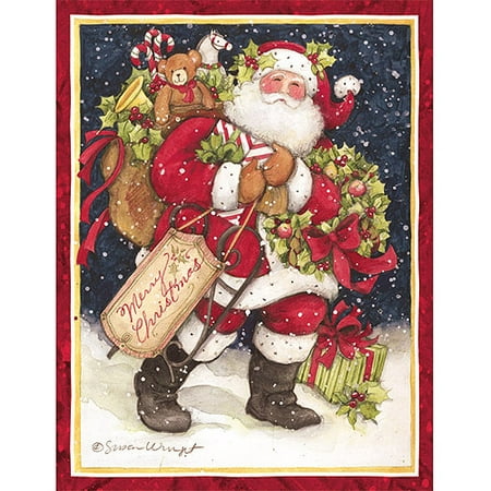 Lang Snowy Night Santa Boxed Christmas Cards - Walmart.com