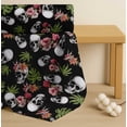 thumbnail image 4 of Soimoi Cotton Poplin Fabric Monstera Leaves,Floral & Horror Skull Halloween Decor Fabric Printed Yard 56 Inch Wide, 4 of 7