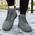 thumbnail image 2 of High Top Snow Boots for Women Men Platform Anti-Slip Lace up Zipper Furry Lined Casual Winter Ankle Booties, 2 of 6