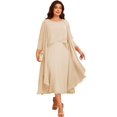 thumbnail image 1 of Vestido Raseal Mother of the Bride de 2 piezas con chaqueta hasta el té, 1 of 6