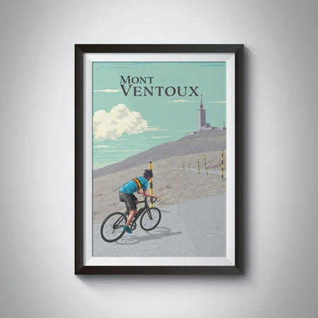 Mont Ventoux Cycling Travel Poster, France, Provence, Mountain, Tour De France, Vintage Travel Print, Road Bike, Cycling Alps, Retro Artwork Wall Art, Modern Wall Decor, 8x12 UNFRAMED