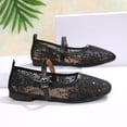 thumbnail image 5 of Wensltd Women Shoes Spring Fall Square Toe Flats Lace Design Mesh Upper Cutout Style Shoes Dressy Wear, 5 of 8