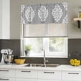 thumbnail image 4 of Baroque Grey Curtain Valances for Windows, Kitchen Valance Window Treatments Panel 2 Pack, Vintage Damask Classic Floral Rod Pocket Short Curtains for Bathroom Bedroom 54 x 18 Inch, 4 of 8