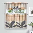 thumbnail image 2 of Modern Abstract Geometric Lines Boho Kitchen Curtain Valance 3 Piece Set Farmhouse Kitchen Curtains and Valance Set Short Curtain Sink Window Decor 36 Inch Small Window Treatment Tier 275x36 Length, 2 of 6