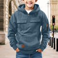 thumbnail image 2 of EnJoCho Boys Teen Half Zip Hoodie Sweatshirt Long Sleeve Pullover Outerwear Casual Trendy Warm Jacket Fall Winter Cute Fleec𝖾 Top, 2 of 7