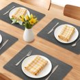 thumbnail image 2 of Unique Bargains 6pcs Faux Leather Table Mats for Kitchen Dark Gray 16.9"x11.8", 2 of 6