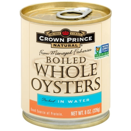 - (2 Pack) Crown Prince Natural Whole Boiled Oysters, 8 oz