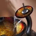 thumbnail image 4 of KRAUS Mercury Glass Vessel Sink in Red/Gold with Waterfall Faucet in Oil Rubbed Bronze, 4 of 6