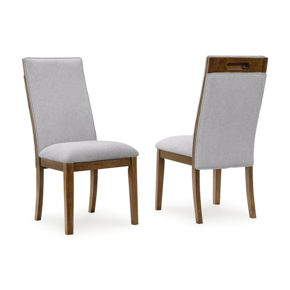 Signature Design by Ashley Lyncott Solid Wood Frame Dining Chair, Set of 2, Beige/Brown