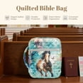 thumbnail image 4 of FOR U DESIGNS Horse Eustoma Flower Print Bible Cover Bible Holder Case Handbag with Handle, Large Capacity Bible Carrier Tote Bag Study Bible Carrying Cases Christian Gifts, 4 of 7