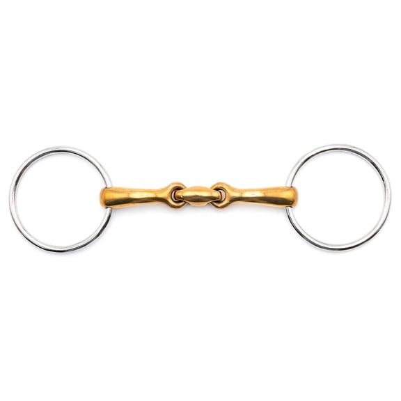 Jeffers Equine Oval Mouth Copper Loose Ring Horse Bit 5 Inch, Stainless Steel Horse Tack Equipment for Training, Riding, Dressage, Western, English, Equestrian Accessories, Durable Horse Gear