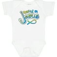 thumbnail image 3 of Inktastic Hooked on Jesus Christian Boys or Girls Baby Bodysuit, 3 of 5