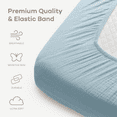 thumbnail image 4 of Comfy Cubs Muslin Crib Sheet, 100% Muslin Cotton Crib Sheets for Standard Crib Mattresses (Sky Blue), 4 of 7
