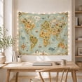 thumbnail image 5 of Illustrated World Map with Whales, Adventurous Vintage Style for Map Lovers, Antique Map Decor, Housewarming Gift, Tapestry Wall Hanging for Study Room and Office, 5 of 7