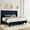 Dark Blue, variant on Amolife Queen Size Platform Bed Frame with Velvet Upholstered Wingback Headboard, Black