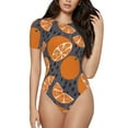 thumbnail image 2 of Goofa Various Oranges Printed Women Rash Guard Short Sleeve,Tummy control Swimsuit Surfing Swimsuit Bathing Suit One Piece Swimsuit UPF 50-Small, 2 of 9