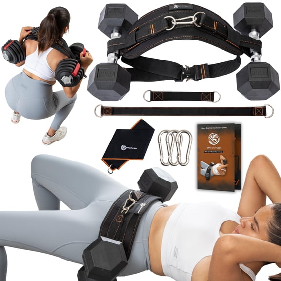 Heavy Duty Hip Thrust Belt for Dumbbells & Kettlebells - Adjustable Glute Workout Equipment 300lbs Capacity