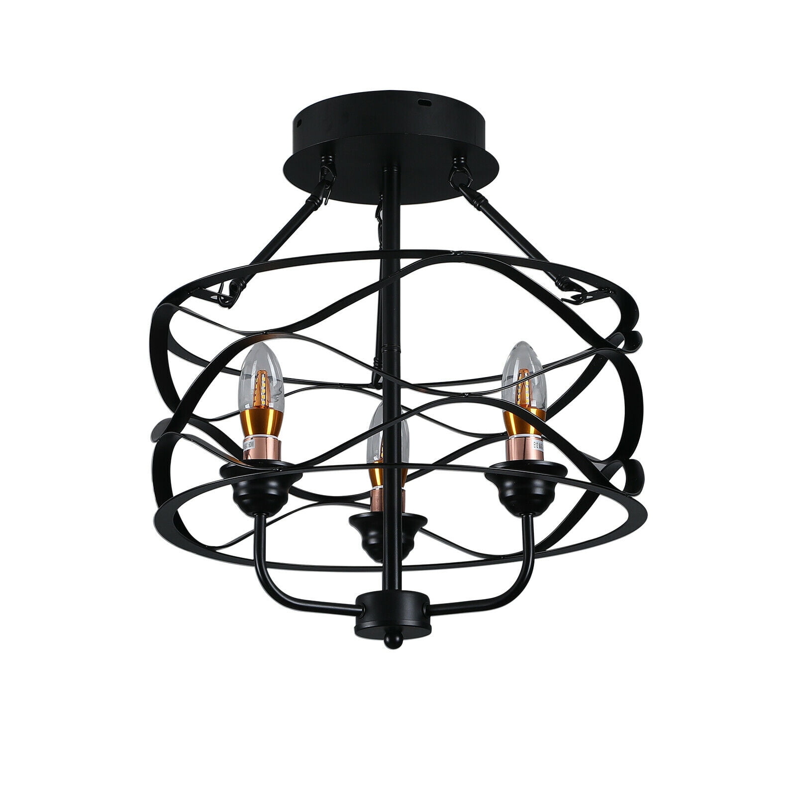 Quoizel Unity 18-in Mottled Black With Gold Hardwired Multi-light Four Standard 