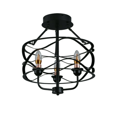 

Rustic Vintage Industrial Metal Cage Pendant Light Ceiling Lamp Fixture Black US