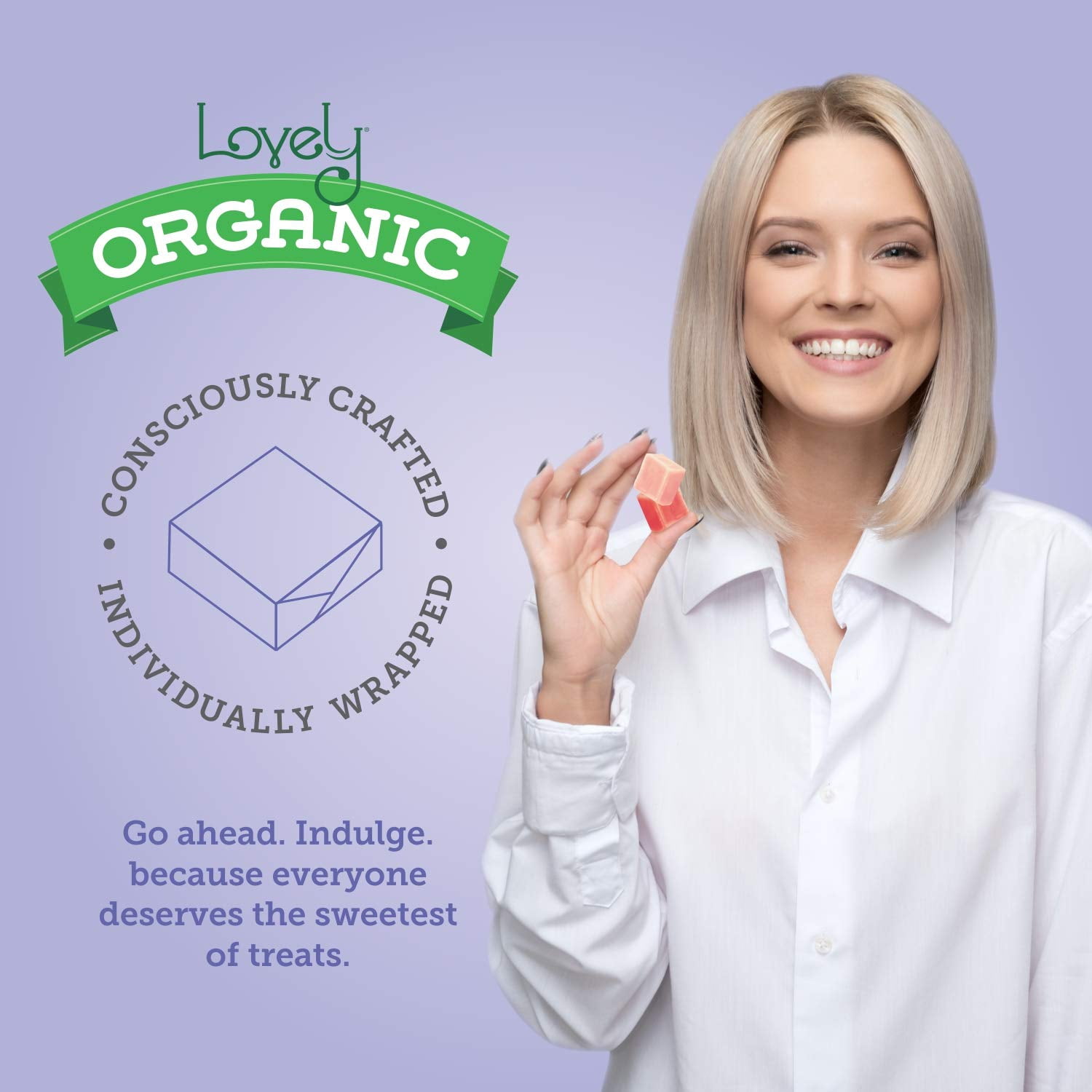 Lovely Candy Co. Organic Sour Chewy Candies 5oz Bag (12-pack) | Natural Raspberry, Apple & Cherry Flavors | Vegan, Gluten Free, Non-GMO, No Artificial Ingredients, Individually Wrapped