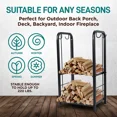 thumbnail image 3 of SereneLife Firewood Storage Rack - Heavy Duty Wood Stackers Organizer, 220 lbs. weight Log Capacity, 3 of 7