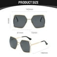 thumbnail image 2 of Gafas de sol huecas con borde cruzado, gafas de sol modernas con montura grande, fabricadas en metal, 2 of 5