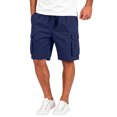 thumbnail image 2 of HKYNLAG Cargo Shorts for Men Lightweigh Casual Comfort Summer Pants Bermuda Shorts with Pockets Knee Length Outdoor Hiking Work Short Navy L, 2 of 5