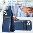 thumbnail image 5 of Asuwish Screen Protector Included PU Leather Soft Shell Wallet Cell Phone Case with Screen Protector for iPhone 12 Pro Max, Blue, 5 of 9