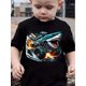 thumbnail image 1 of Cartoon Shark Truck Graphic Print Tee, Boys' Casual & Trendy Crew Neck Short Sleeve T-shirt For Spring & Summer, Boys' Clothes For Outdoor Activities, 1 of 7