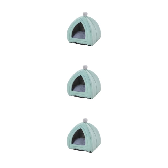 Billuyoard Hogar portátil para mascotas hogar interior sala de estar invierno nido de descanso felpa PP algodón tienda de campaña casa verde Type1 NO1