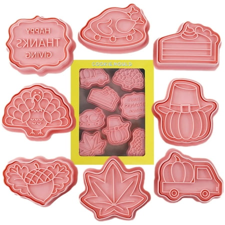 

3D Cookie Stampers | Thanksgiving Cookie Cutter For DIY 8Pcs | Cookie Stampers For Baking Biscuits Cake Decorations Fondant Soft Clay Chocolate Cake Fillings