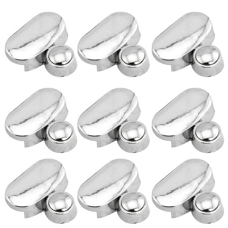 

10pcs Bathroom Mirror Accessories Zinc Alloy Mirror Holder Clip Wall Glass Mirror Accessories Puch-free Mirror Holder for Home (Oval)