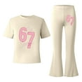 thumbnail image 5 of Piomll Girls Outfit Sets Casual Short Sleeve With Print Design Athletic Clothes, 5 of 5