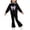 Black, variant on Eltusu Girls Outfit Sets, Collared Long Sleeve Fare Leg Sweatshirts&Sweatpants Sets Red Size 5-6 T