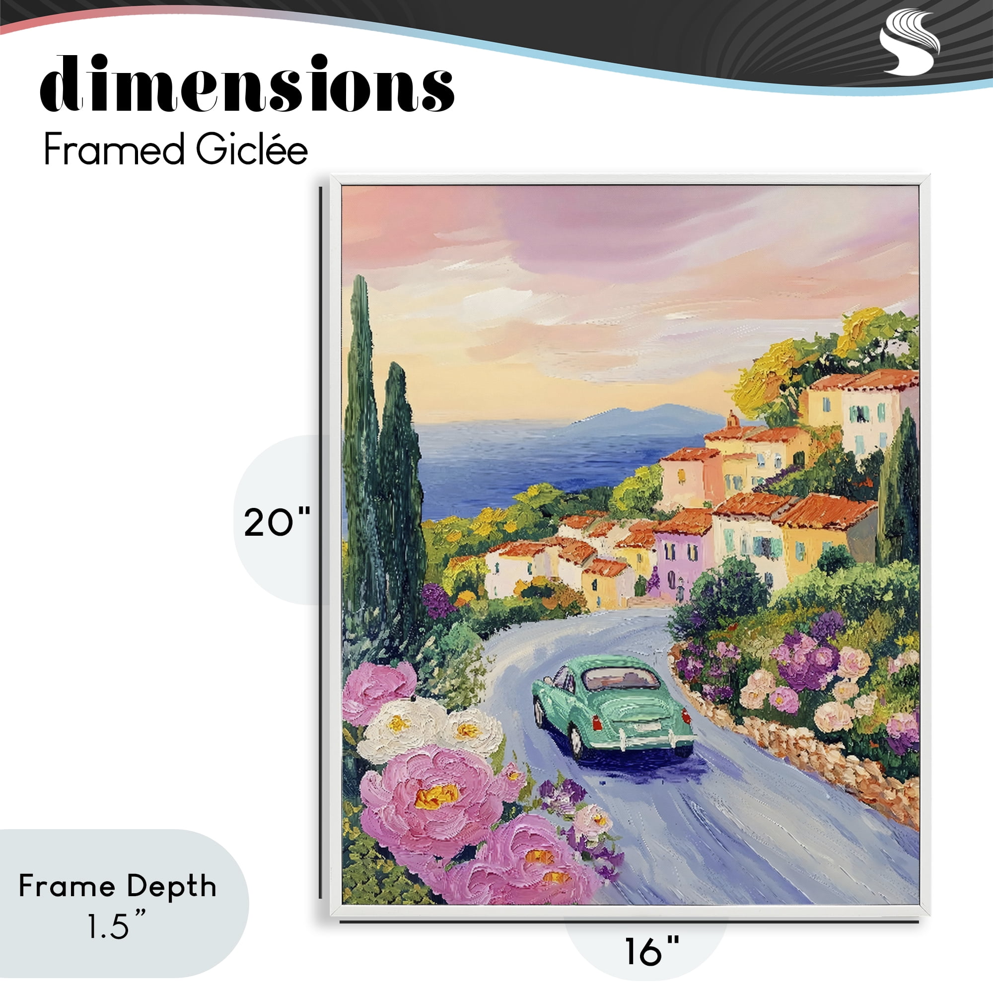 Stupell Industries Driving Along The Coast White Framed Giclee Art, design by The Prints Vibe
