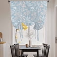 thumbnail image 3 of Gray Blue Dandelion Tie Up Curtains 45 Inches Long, Kitchen Window Curtains Over Sink, Spring Flowers Modern Minimalist Small Window Curtains Shade Balloon Curtains Valances for Bedroom/Cafe 34"x45", 3 of 8