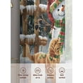 thumbnail image 6 of Christmas Xmas Sheer Curtains 2 Panels Set, Wreath Snowman Cute Dog Winter Window Sheer Curtains for Living Room/Bedroom, Light Filtering Rod Pocket Voile Drapes, 52" W x 72" L, 6 of 7