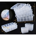 thumbnail image 3 of 3-Layer Craft Storage Box, Large Clear Plastic Organizer Box with 30 Adjustable Compartments, Large Organizer for Craft, Embroidery Supplies, Threads, Kids Toys, Beauty Tools, Nail Polish & Jewelry, 3 of 9
