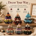 thumbnail image 3 of Layered Fabric Tree Ornament DIY Sewing Kit,DIY Quilted Christmas Tree Kit, Seasonal Patchwork Style, Handmade Craft With Buttons, Holiday Home Tabletop Decor, 3 of 6