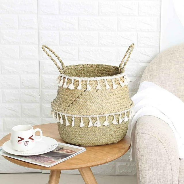 Woven Storage Basket Large Cotton Rope Basket for Blankets -Woven Baskets